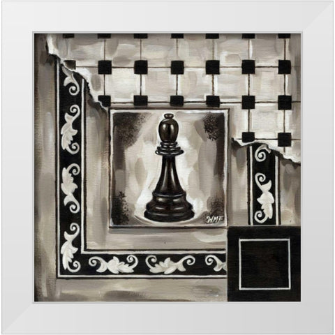 Chess II White Modern Wood Framed Art Print by Fields, Wendy