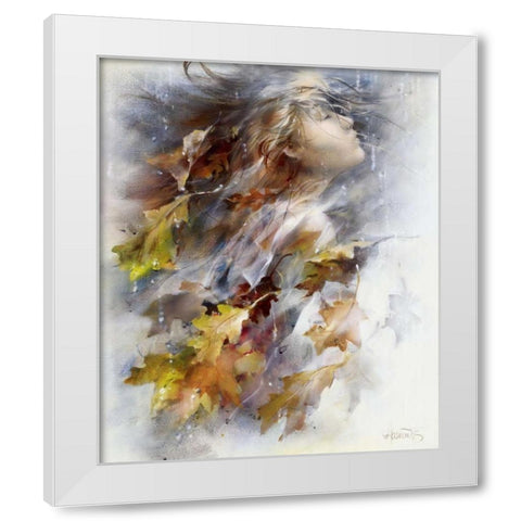Autumn White Modern Wood Framed Art Print by Haenraets, Willem