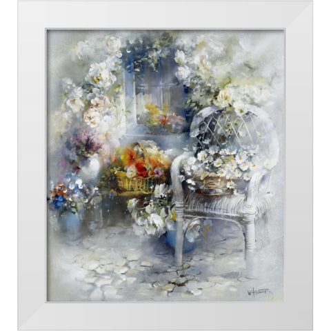 Magic Moment White Modern Wood Framed Art Print by Haenraets, Willem