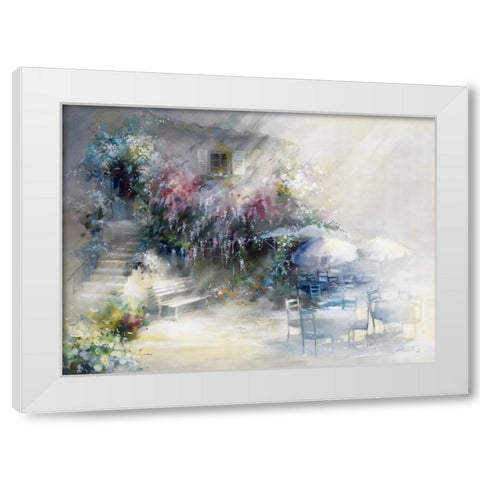 Blue garden White Modern Wood Framed Art Print by Haenraets, Willem