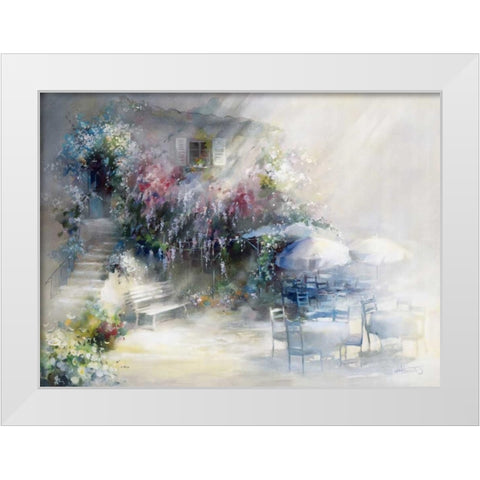 Blue garden White Modern Wood Framed Art Print by Haenraets, Willem
