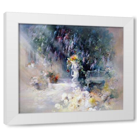Ornament White Modern Wood Framed Art Print by Haenraets, Willem