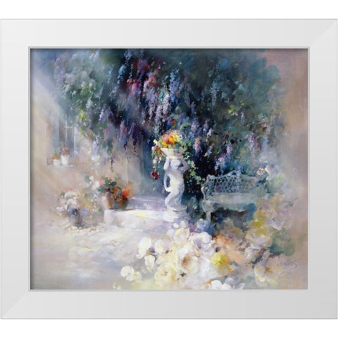 Ornament White Modern Wood Framed Art Print by Haenraets, Willem