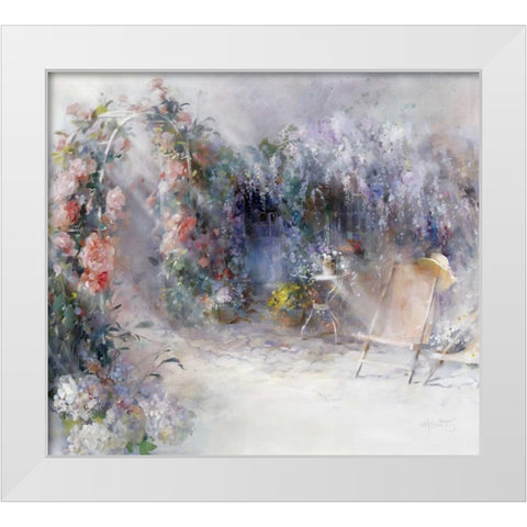 Roses and lilacs White Modern Wood Framed Art Print by Haenraets, Willem