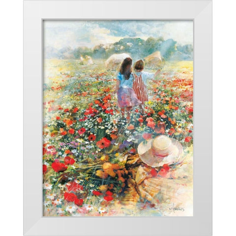 Summer of love White Modern Wood Framed Art Print by Haenraets, Willem