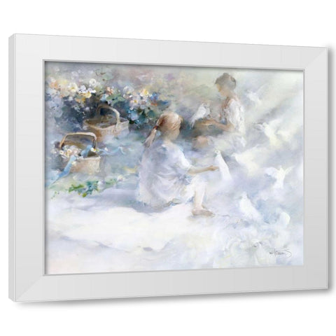 Sisters White Modern Wood Framed Art Print by Haenraets, Willem