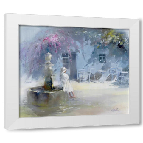 Idyllic blue White Modern Wood Framed Art Print by Haenraets, Willem