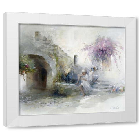Teen-agers White Modern Wood Framed Art Print by Haenraets, Willem