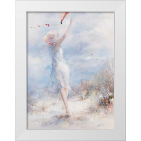 Fly a kite White Modern Wood Framed Art Print by Haenraets, Willem