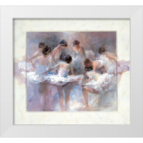 Ballarinas White Modern Wood Framed Art Print by Haenraets, Willem