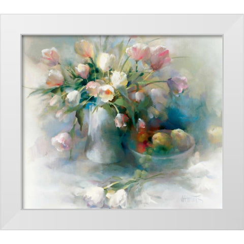 Lento White Modern Wood Framed Art Print by Haenraets, Willem