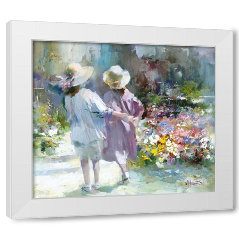 Girls White Modern Wood Framed Art Print by Haenraets, Willem