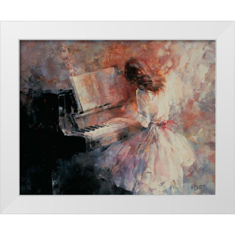 Romantic rhythm White Modern Wood Framed Art Print by Haenraets, Willem