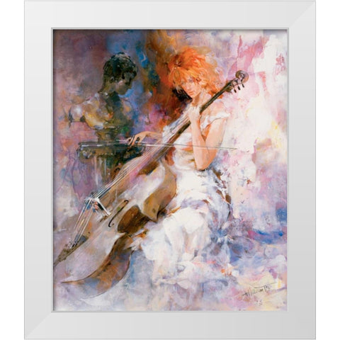 Musical moments White Modern Wood Framed Art Print by Haenraets, Willem