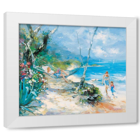 Serenity White Modern Wood Framed Art Print by Haenraets, Willem