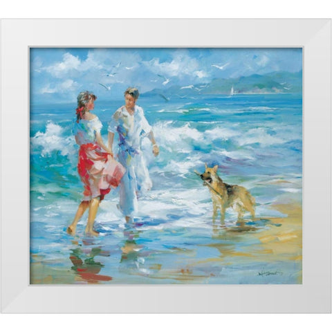 Happy family I White Modern Wood Framed Art Print by Haenraets, Willem