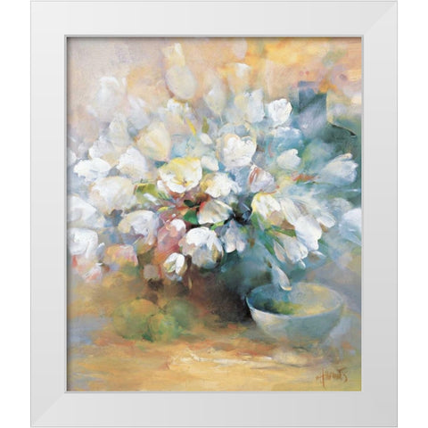 Sparkling white tulips I White Modern Wood Framed Art Print by Haenraets, Willem