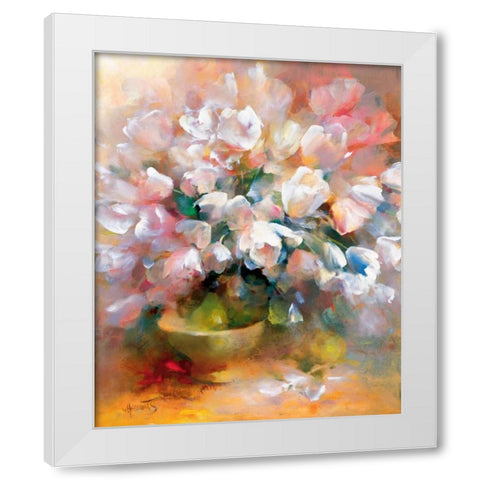 Sparkling white tulips II White Modern Wood Framed Art Print by Haenraets, Willem