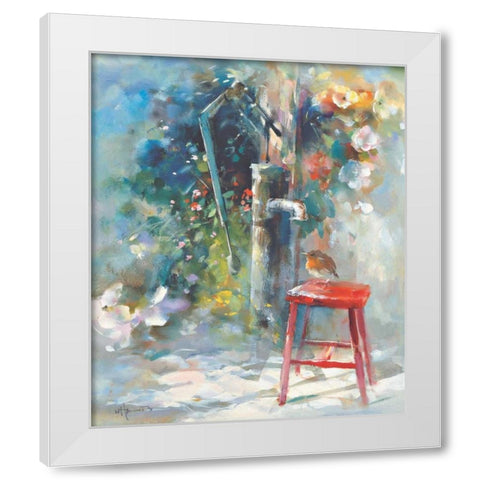 Silent garden White Modern Wood Framed Art Print by Haenraets, Willem
