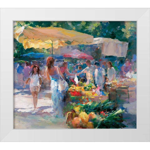 Market Tuni White Modern Wood Framed Art Print by Haenraets, Willem