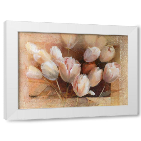 Theas tulips for you White Modern Wood Framed Art Print by Haenraets, Willem