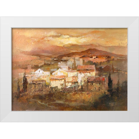 Italian village II White Modern Wood Framed Art Print by Haenraets, Willem