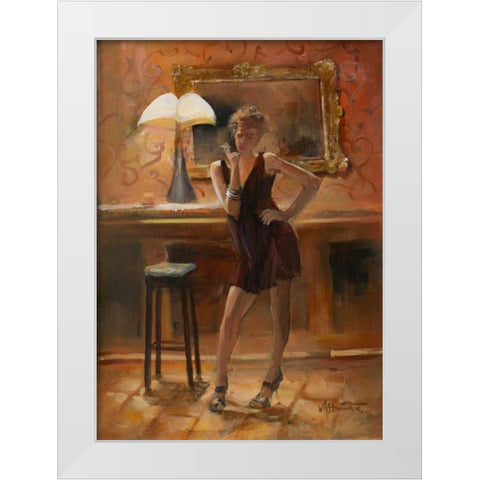 Relaxing at home White Modern Wood Framed Art Print by Haenraets, Willem