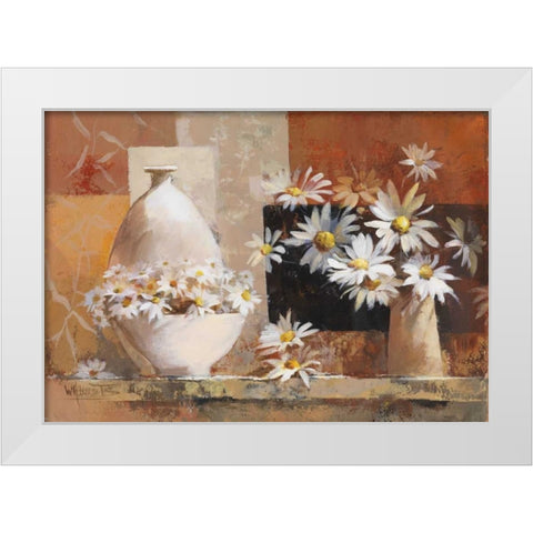 Vintage flowers II White Modern Wood Framed Art Print by Haenraets, Willem
