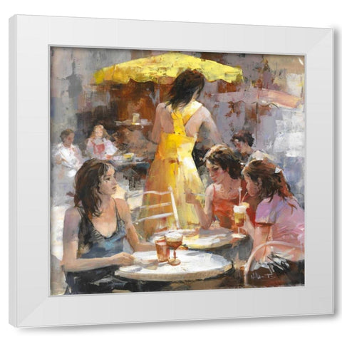 Market White Modern Wood Framed Art Print by Haenraets, Willem