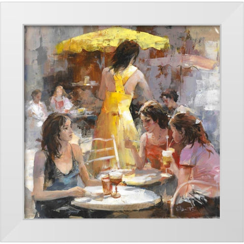 Market White Modern Wood Framed Art Print by Haenraets, Willem