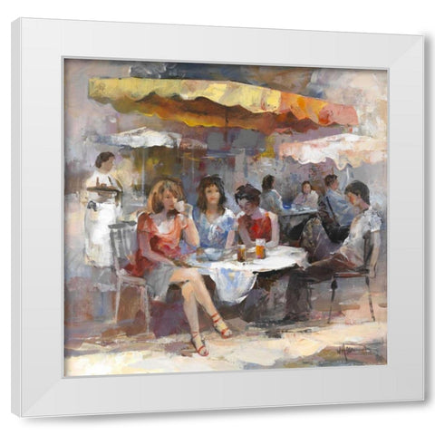 Market White Modern Wood Framed Art Print by Haenraets, Willem