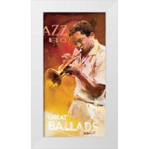 Jazz 1 White Modern Wood Framed Art Print by Haenraets, Willem