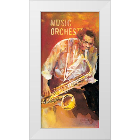 Jazz 2 White Modern Wood Framed Art Print by Haenraets, Willem