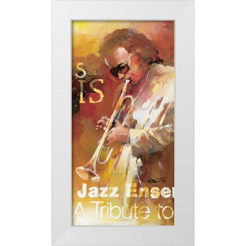 Jazz 3 White Modern Wood Framed Art Print by Haenraets, Willem