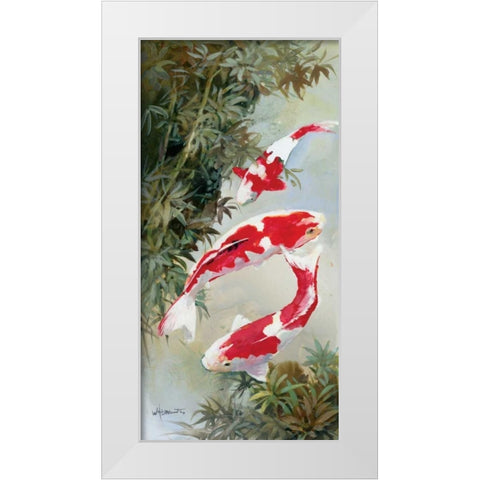 Koi 1 White Modern Wood Framed Art Print by Haenraets, Willem