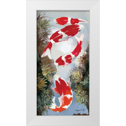 Koi 4 White Modern Wood Framed Art Print by Haenraets, Willem