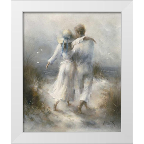 Romantic White Modern Wood Framed Art Print by Haenraets, Willem