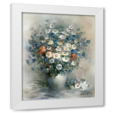 Flower bouquet White Modern Wood Framed Art Print by Haenraets, Willem