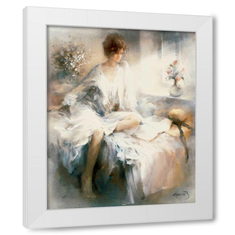 Meditation White Modern Wood Framed Art Print by Haenraets, Willem