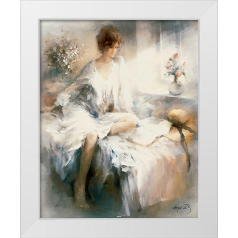 Meditation White Modern Wood Framed Art Print by Haenraets, Willem