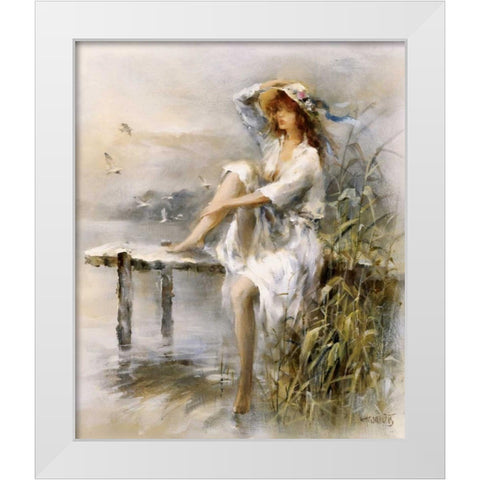 Waterside White Modern Wood Framed Art Print by Haenraets, Willem