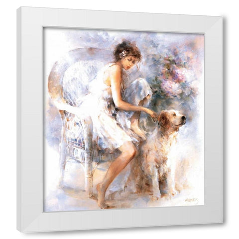 Friendship White Modern Wood Framed Art Print by Haenraets, Willem