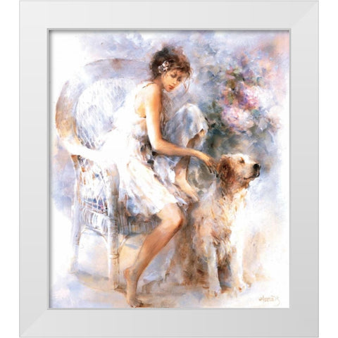 Friendship White Modern Wood Framed Art Print by Haenraets, Willem