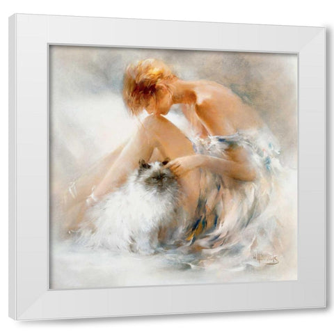 Desire White Modern Wood Framed Art Print by Haenraets, Willem