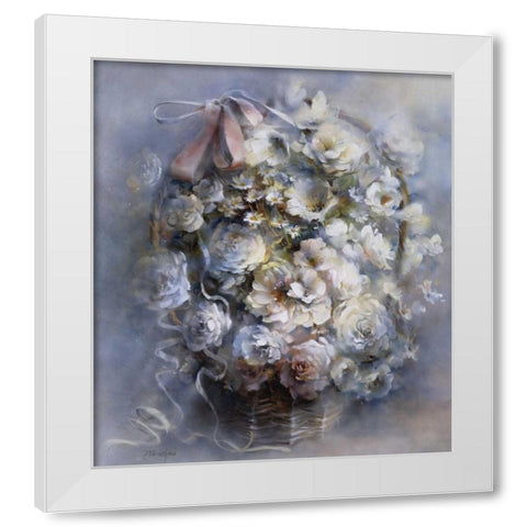 Floral tribute White Modern Wood Framed Art Print by Haenraets, Willem