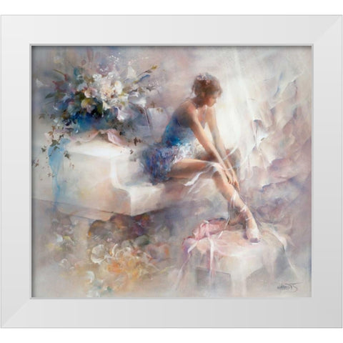 Melodies White Modern Wood Framed Art Print by Haenraets, Willem