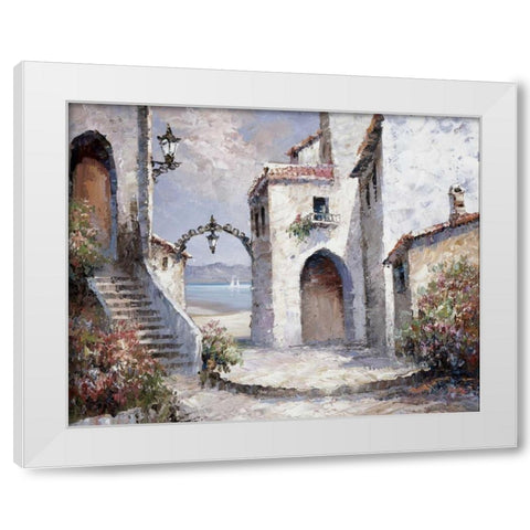 By the sea White Modern Wood Framed Art Print by Roelofs, Wouter