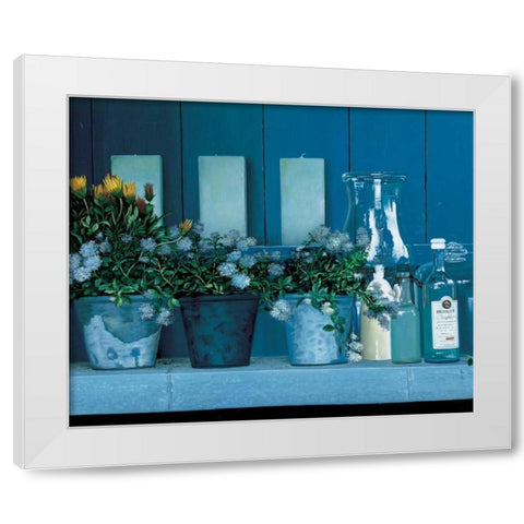 Blue White Modern Wood Framed Art Print by Roelofs, Wouter