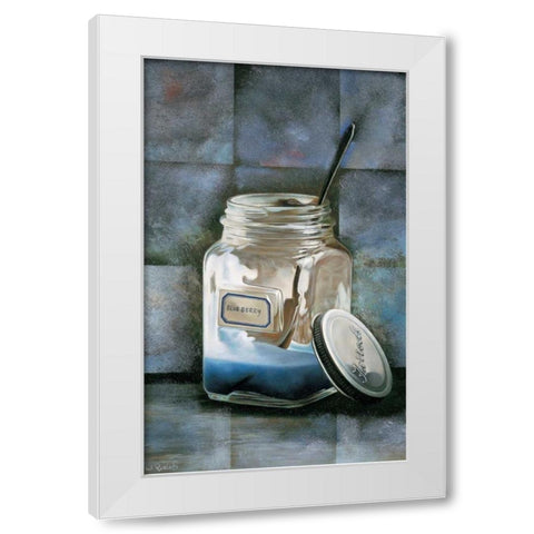 Blueberry White Modern Wood Framed Art Print by Roelofs, Wouter