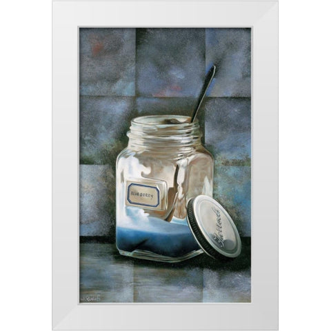 Blueberry White Modern Wood Framed Art Print by Roelofs, Wouter